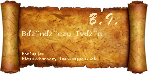 Bánóczy Iván névjegykártya