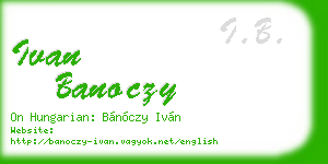 ivan banoczy business card