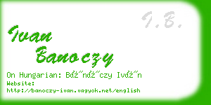 ivan banoczy business card